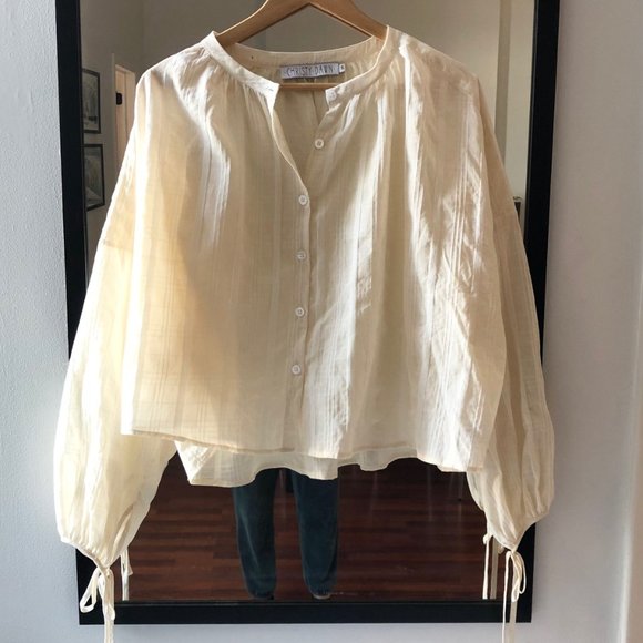 Christy Dawn Tops - Christy Dawn Faye balloon blouse Oatmilk Plaid - S